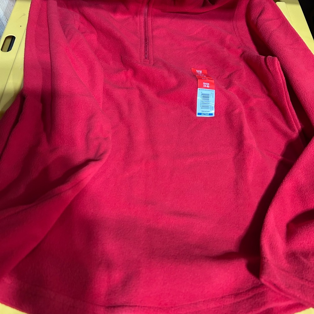 Danskin Red Fleece Quarter-Zip Pullover